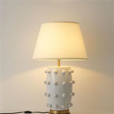 Ramon Modern Medium Ceramic Table Lamp with Linden Shade Ramon Modern Medium Ceramic Table Lamp with Linden Shade