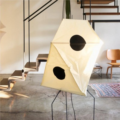 Kiran Minimalist Wabi-sabi Tripod Akari Floor Lamp