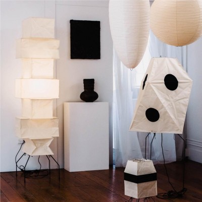 Kiran Minimalist Wabi-sabi Tripod Akari Floor Lamp