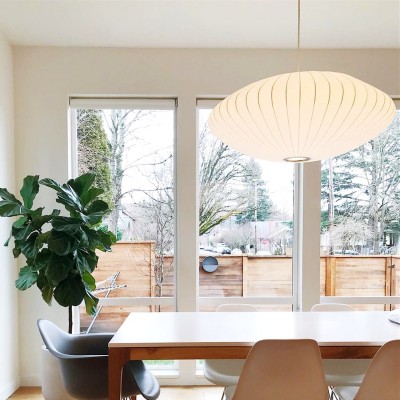 Leocadia White Saucer Nelson Bubble Pendant Light Leocadia White Saucer Nelson Bubble Pendant Light