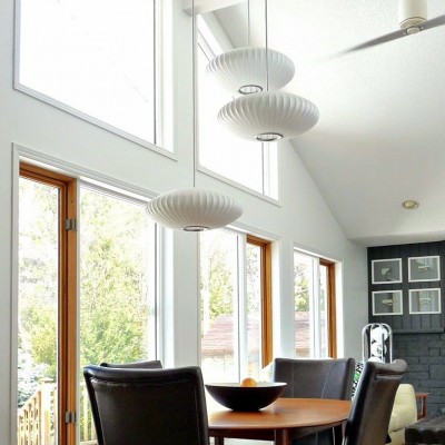 Leocadia White Saucer Nelson Bubble Pendant Light Leocadia White Saucer Nelson Bubble Pendant Light
