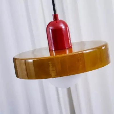 Xanadu Bauhaus Stained Glass Disc Pendant Light Xanadu Bauhaus Stained Glass Disc Pendant Light