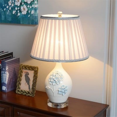Hiya Vintage Carved Flower Ceramic Lamp Hiya Vintage Carved Flower Ceramic Lamp