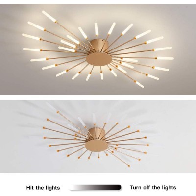 Pranika Modern Sputnik LED Fireworks Semi Flush Mount Ceiling Light Pranika Modern Sputnik LED Fireworks Semi Flush Mount Ceiling Light