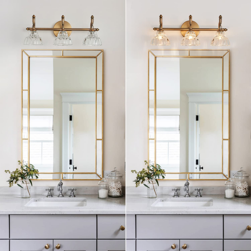 Vintage Glass Floral Vanity Light Bathroom Lights Over Mirror