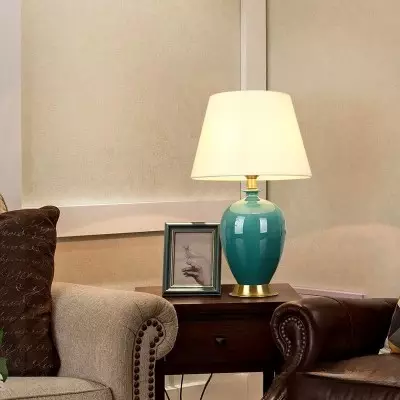 Inaya Classic Chinese Fabric Shade Retro Ceramic Table Lamp Inaya Classic Chinese Fabric Shade Retro Ceramic Table Lamp