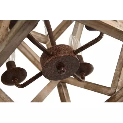 Juliette Farmhouse Weather Wood Caged Candle Kitchen Island Light