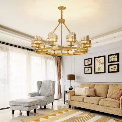 Quade Modern Brass Crystal Chandelier Quade Modern Brass Crystal Chandelier