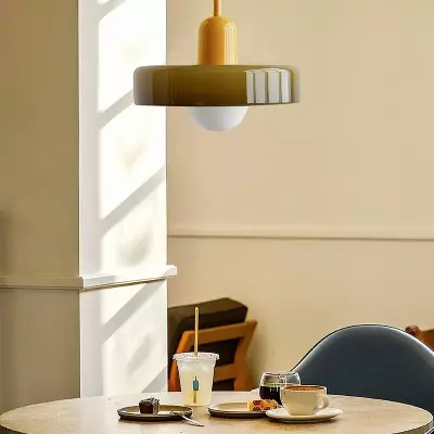 Xanadu Bauhaus Stained Glass Disc Pendant Light Xanadu Bauhaus Stained Glass Disc Pendant Light