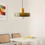 Xanadu Bauhaus Stained Glass Disc Pendant Light Xanadu Bauhaus Stained Glass Disc Pendant Light