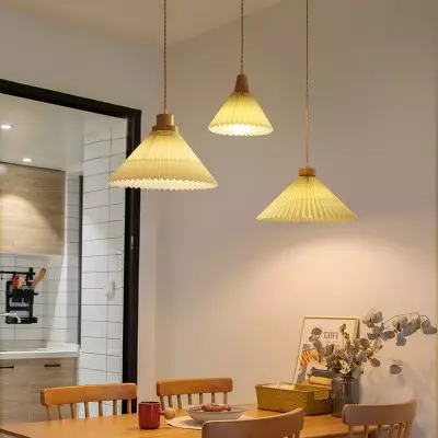 Giovanna Modern Beige Pleated Pendant Light Giovanna Modern Beige Pleated Pendant Light
