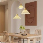 Giovanna Modern Beige Pleated Pendant Light