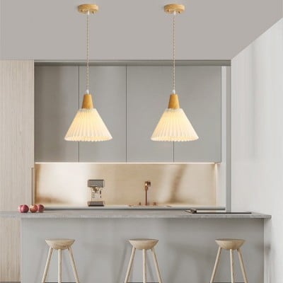 Giovanna Modern Beige Pleated Pendant Light