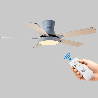 Rekha Modern White Low-profile Ceiling Fan with Light with Remote