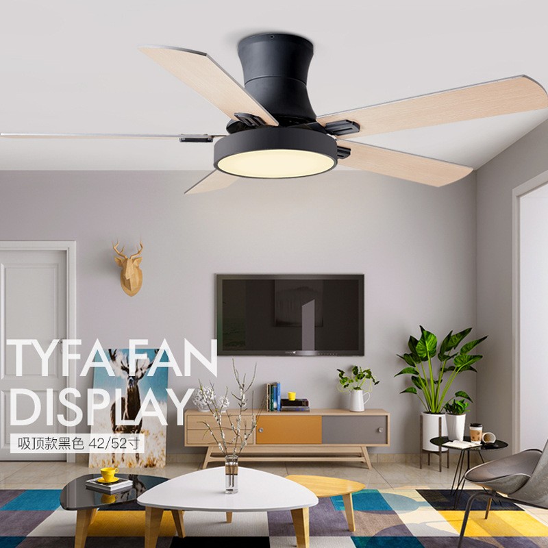 Modern White Lowprofile Fan with Light with Remote