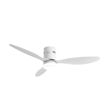 Ritika Nordic White 52 inch 3-Blade Flush Mount Ceiling Fan with LED Light Kit & Remote