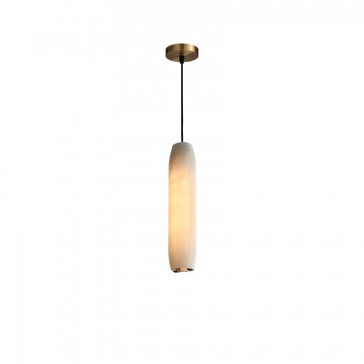 Guido Flute Cylindrical Alabaster Pendant Light