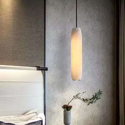 Guido Flute Cylindrical Alabaster Pendant Light Guido Flute Cylindrical Alabaster Pendant Light