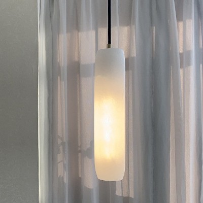 Guido Flute Cylindrical Alabaster Pendant Light
