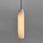 Guido Flute Cylindrical Alabaster Pendant Light