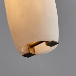 Guido Flute Cylindrical Alabaster Pendant Light