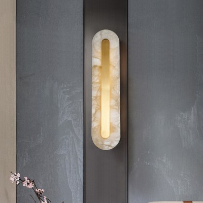 Ozeki Minimalist Brass And Genuine Alabaster Sconce Ozeki Minimalist Brass And Genuine Alabaster Sconce