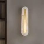 Ozeki Minimalist Brass And Genuine Alabaster Sconce