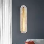 Ozeki Minimalist Brass And Genuine Alabaster Sconce