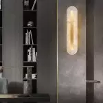 Ozeki Minimalist Brass And Genuine Alabaster Sconce