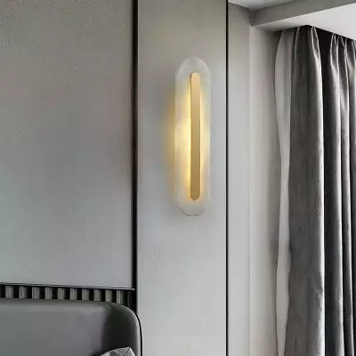 Ozeki Minimalist Brass And Genuine Alabaster Sconce Ozeki Minimalist Brass And Genuine Alabaster Sconce