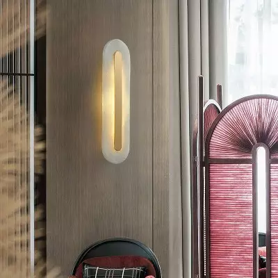 Ozeki Minimalist Brass And Genuine Alabaster Sconce Ozeki Minimalist Brass And Genuine Alabaster Sconce