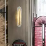 Ozeki Minimalist Brass And Genuine Alabaster Sconce