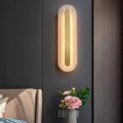 Ozeki Minimalist Brass And Genuine Alabaster Sconce Ozeki Minimalist Brass And Genuine Alabaster Sconce