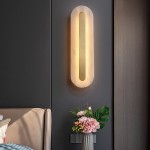 Ozeki Minimalist Brass And Genuine Alabaster Sconce
