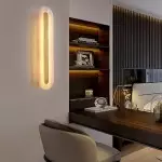 Ozeki Minimalist Brass And Genuine Alabaster Sconce