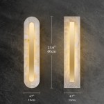 Ozeki Minimalist Brass And Genuine Alabaster Sconce