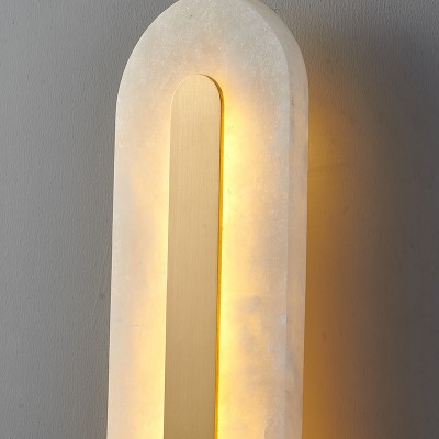 Ozeki Minimalist Brass And Genuine Alabaster Sconce Ozeki Minimalist Brass And Genuine Alabaster Sconce