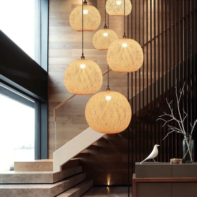 Ilario Japanese Woven Bamboo Pendant Light