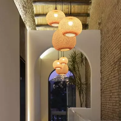Ilario Japanese Woven Bamboo Pendant Light Ilario Japanese Woven Bamboo Pendant Light