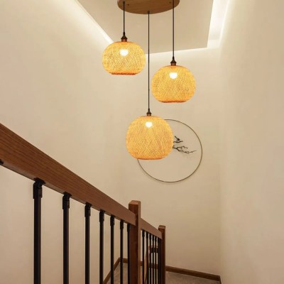 Ilario Japanese Woven Bamboo Pendant Light