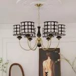 Merrick Metal Lantern Round Glass Chandelier