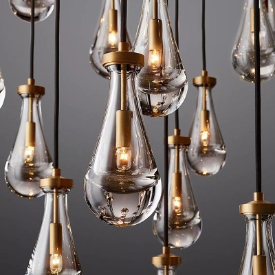 Peregrine Modern All-copper Crystal Raindrop Linear Chandelier