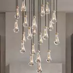 Peregrine Modern All-copper Crystal Raindrop Linear Chandelier