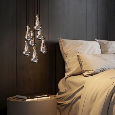 Peregrine Modern All-copper Crystal Raindrop Linear Chandelier