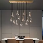 Peregrine Modern All-copper Crystal Raindrop Linear Chandelier