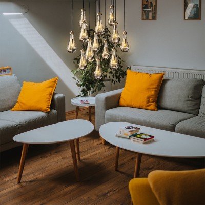 Peregrine Modern All-copper Crystal Raindrop Linear Chandelier