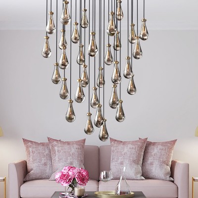 Peregrine Modern All-copper Crystal Raindrop Linear Chandelier