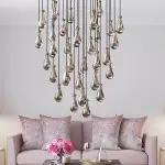 Peregrine Modern All-copper Crystal Raindrop Linear Chandelier