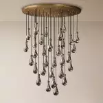 Merrick Metal Lantern Round Glass Chandelier