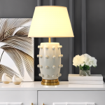 Ramon Modern Medium Ceramic Table Lamp with Linden Shade